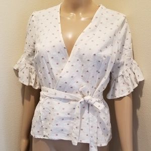 WAYF wrap blouse.
